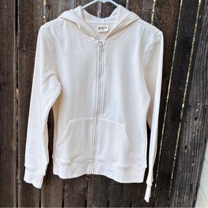 Pact Wm’s Organic Cotton Fleece Lined Zip Hoodie Jacket InnCream Blush Sz S